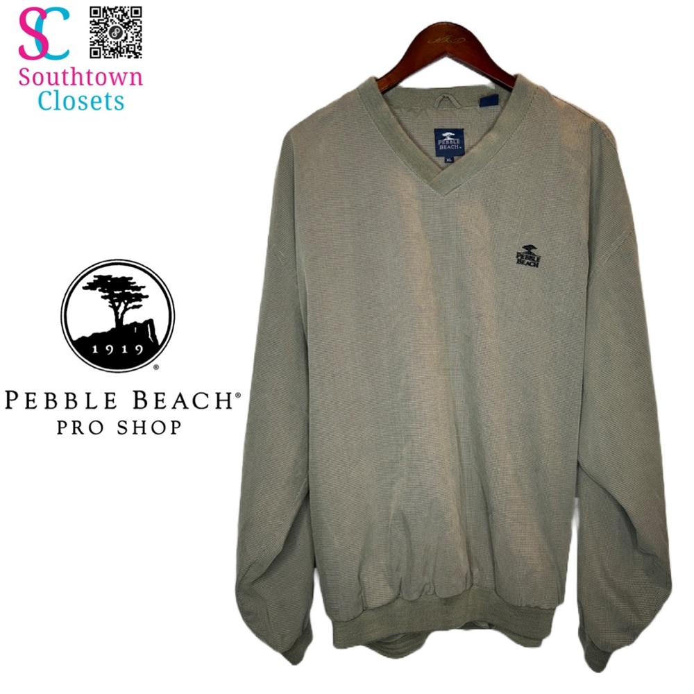 Vintage Pebble Beach Pullover V-Neck Golf Jacket.